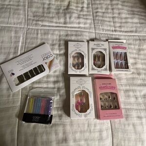 Color Street Nail Polish Strips Set and Lot of Press On Nails